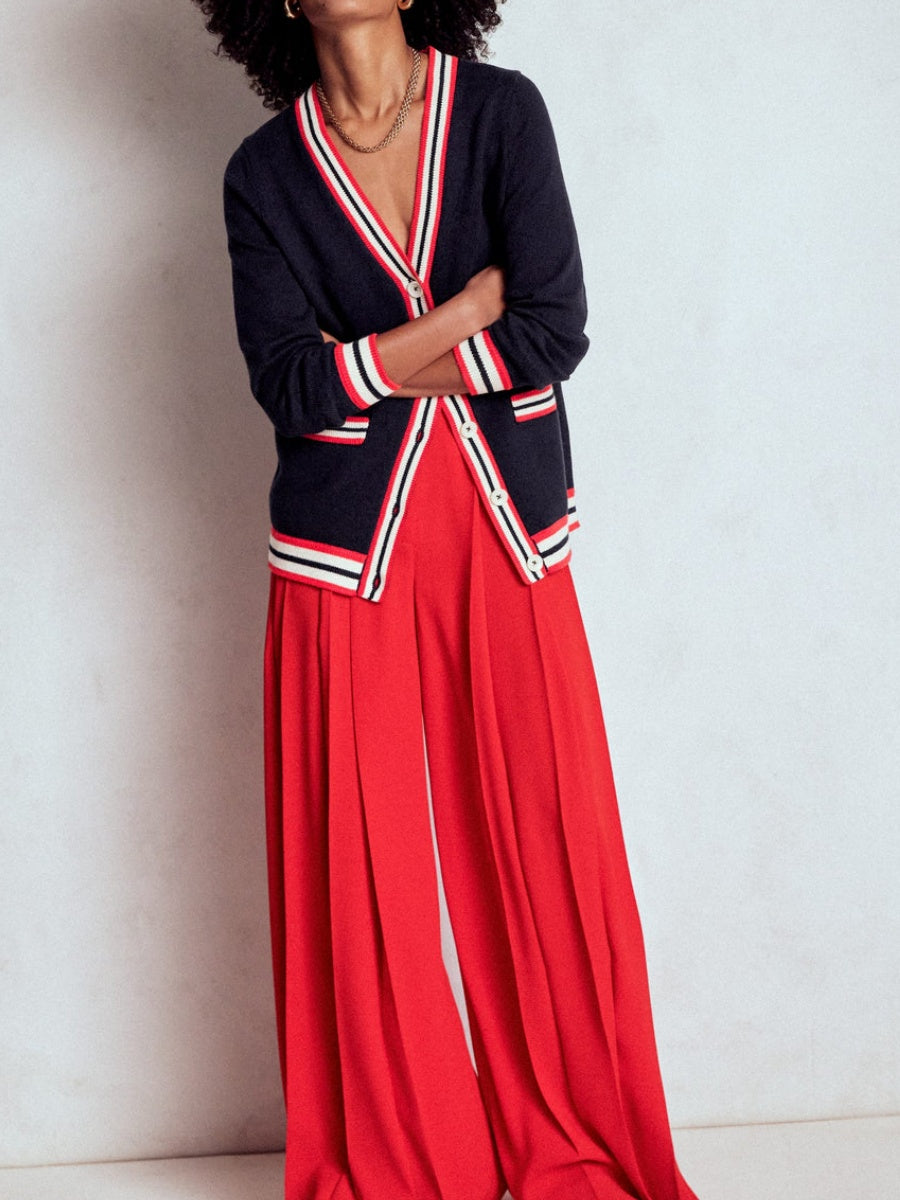 Long Cotton V-neck Cardigan