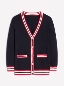 Long Cotton V-neck Cardigan