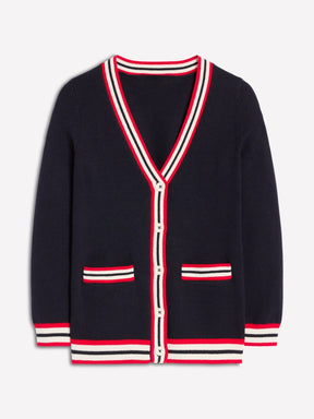 Long Cotton V-neck Cardigan