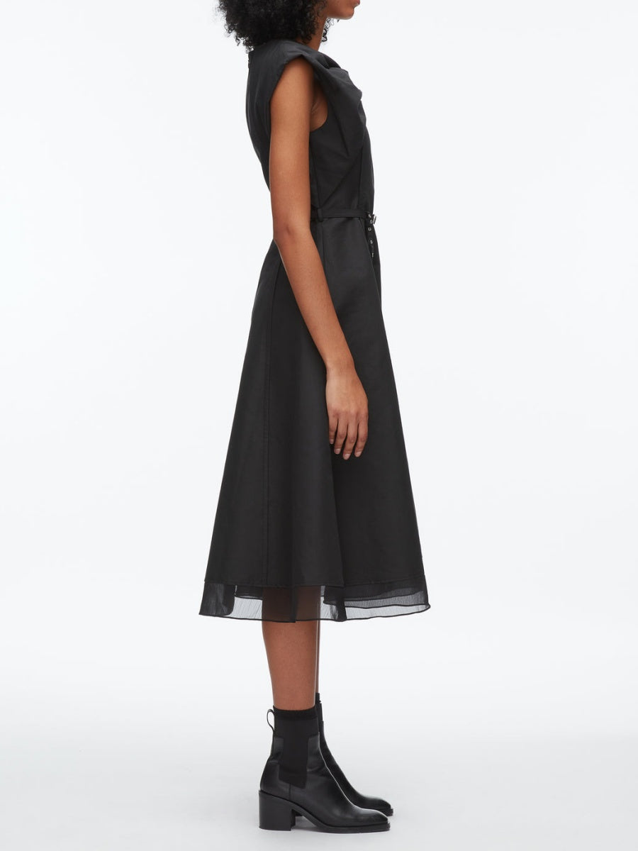 Draped Bow Dress with Belt