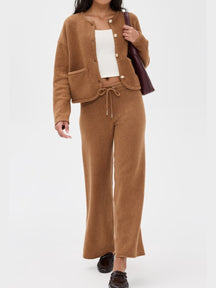 Button Up Cardigan Set