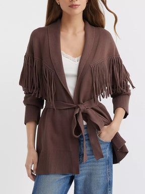 Fringe Belted Cardigan