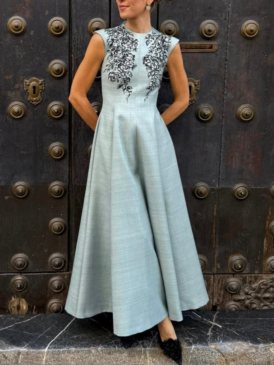 Light Blue Printed Dress