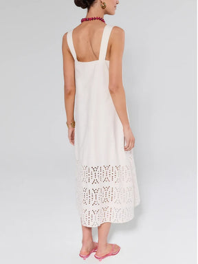 Beige Eyelet Jacket Dress Set