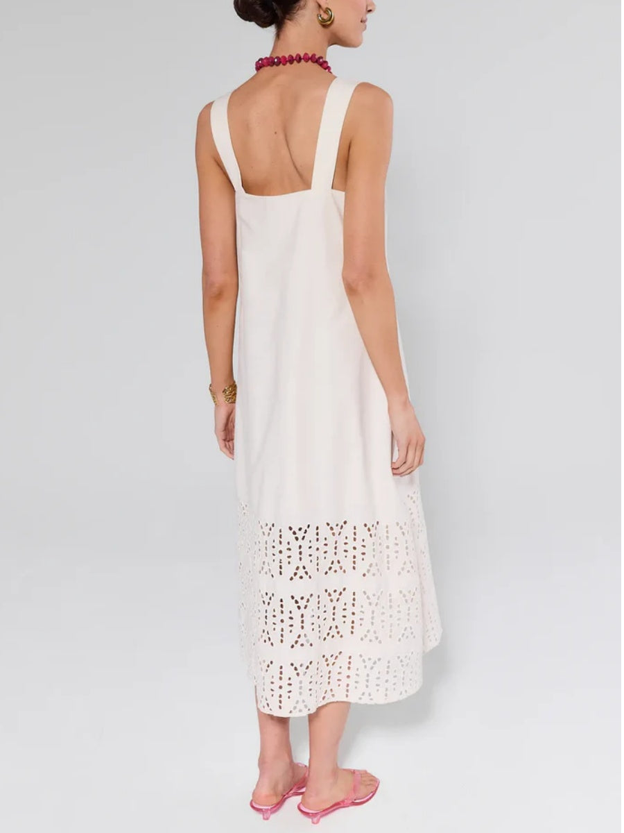 Beige Eyelet Jacket Dress Set