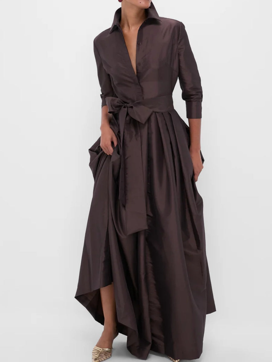 BELTED DRESS GOWN