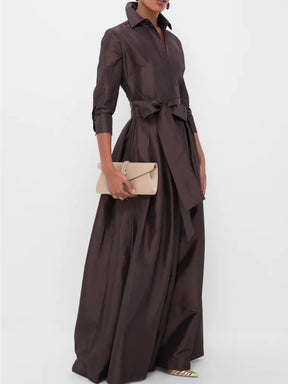 BELTED DRESS GOWN