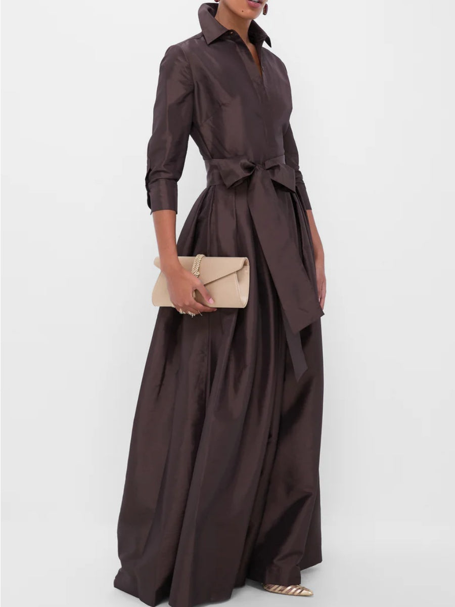 BELTED DRESS GOWN