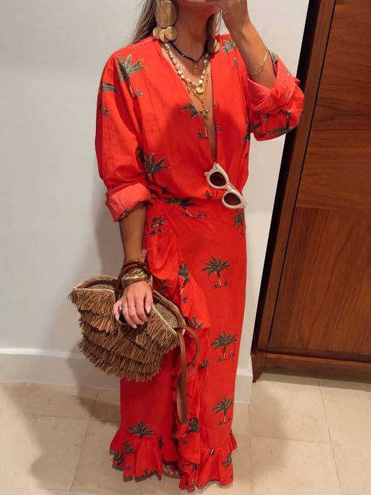 Tie Waist Two Pieces Dress