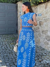 Crop Tank Top & Maxi Dress Set