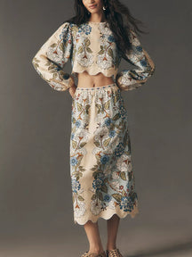 Garden Linen Skirt Set