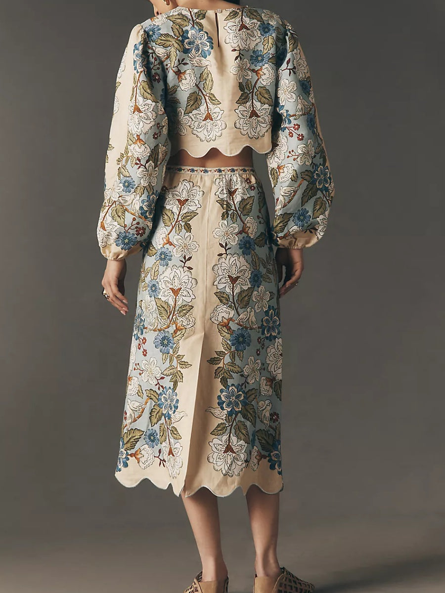 Garden Linen Skirt Set