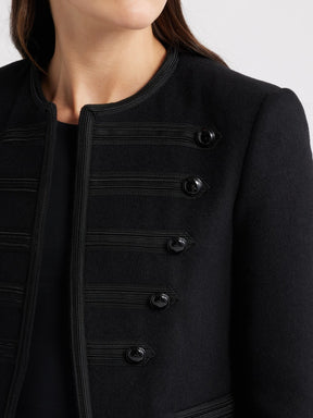 Wool-Blend Military Jacket