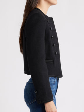 Wool-Blend Military Jacket