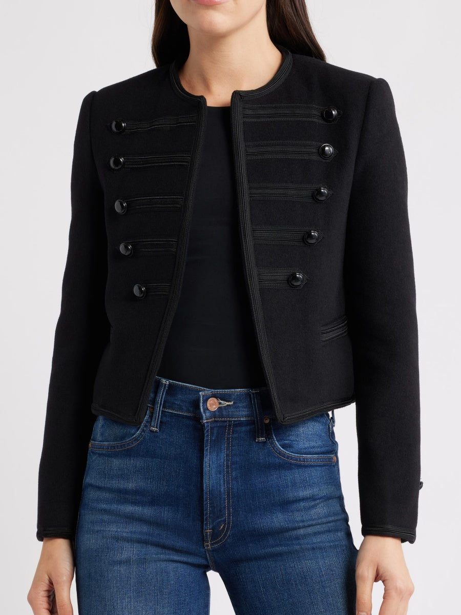 Wool-Blend Military Jacket