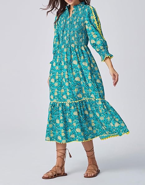 Boho Floral Midi Dress