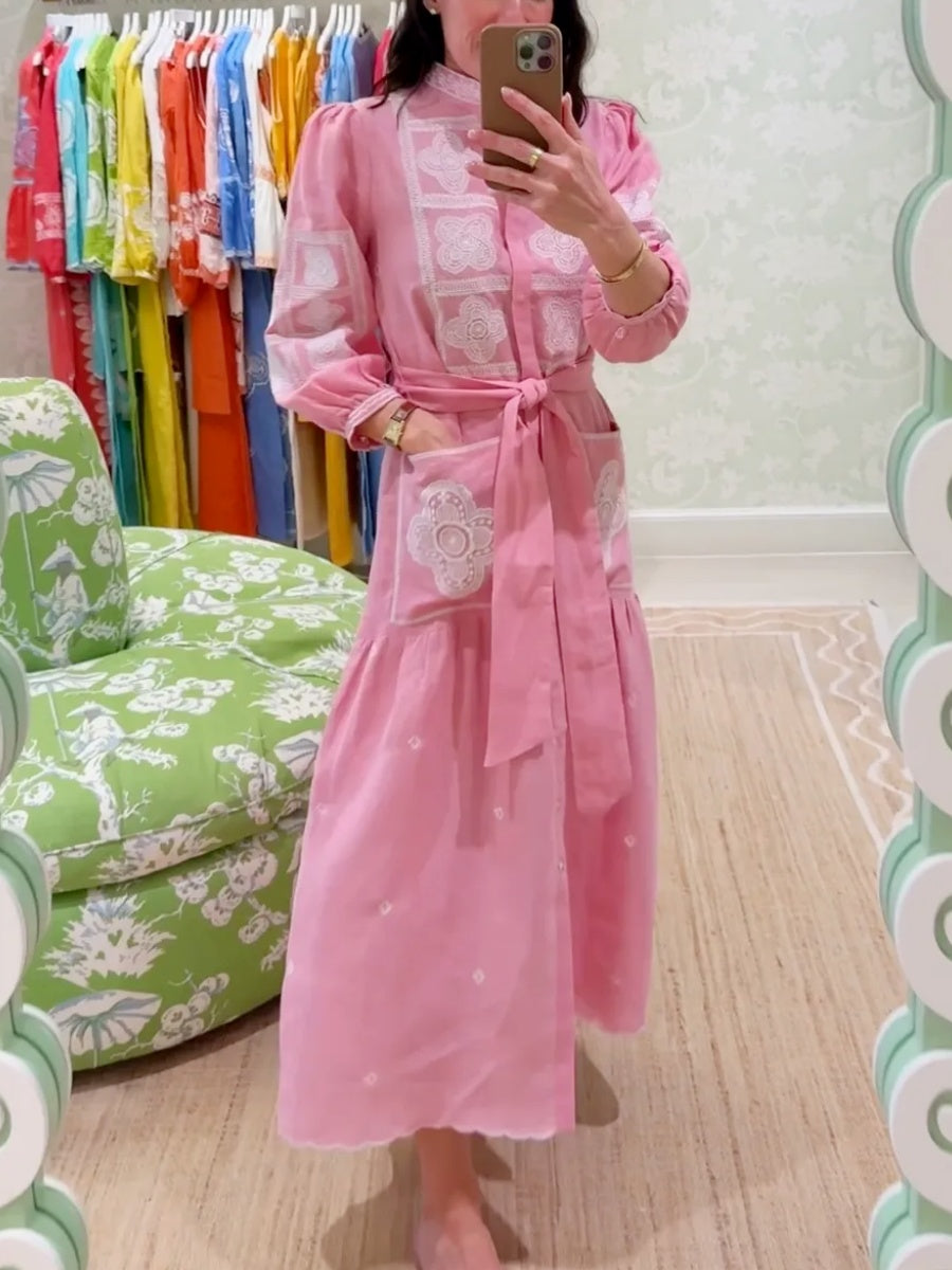 Pink Embroidery Dress