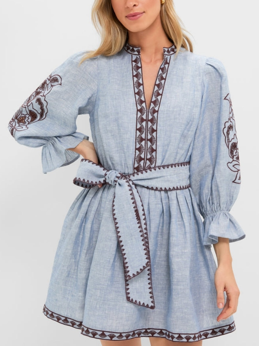 Embroidered Dowling Mini Dress