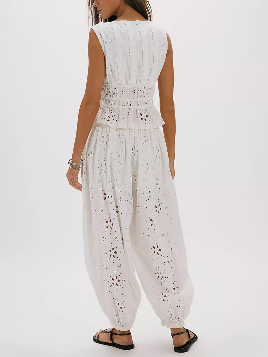 Eyelet Pant Set