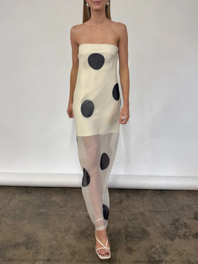 Polka Dot Strapless Dress
