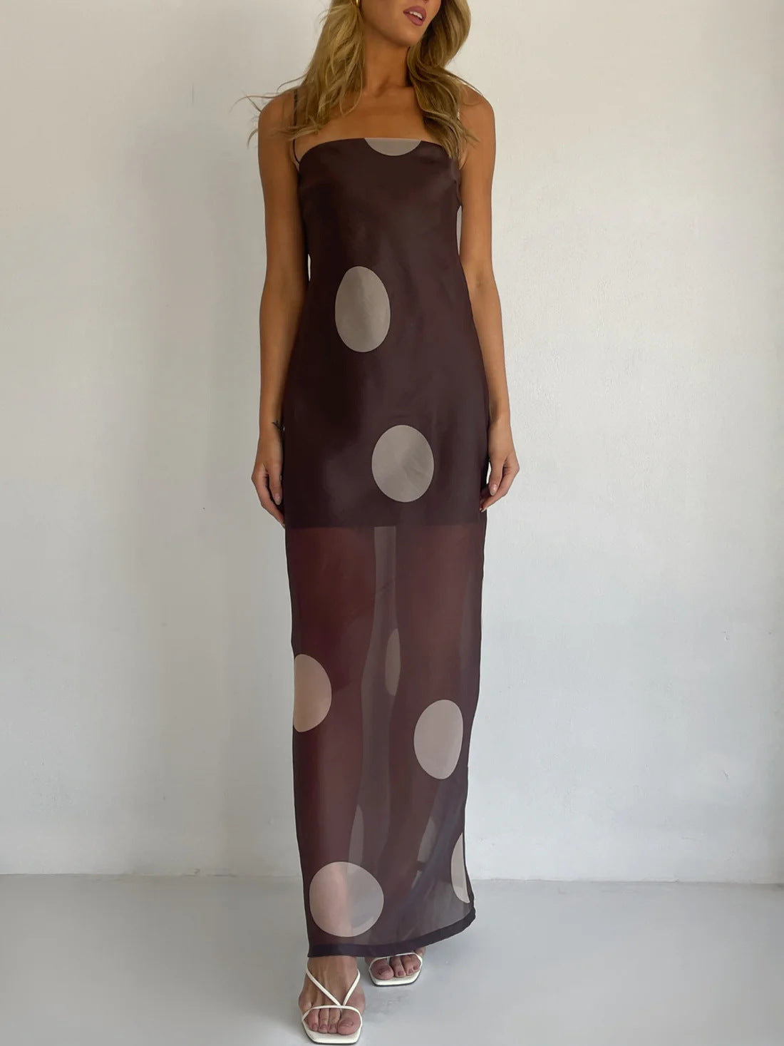 Polka Dot Strapless Dress