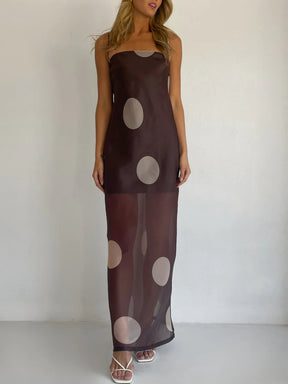 Polka Dot Strapless Dress