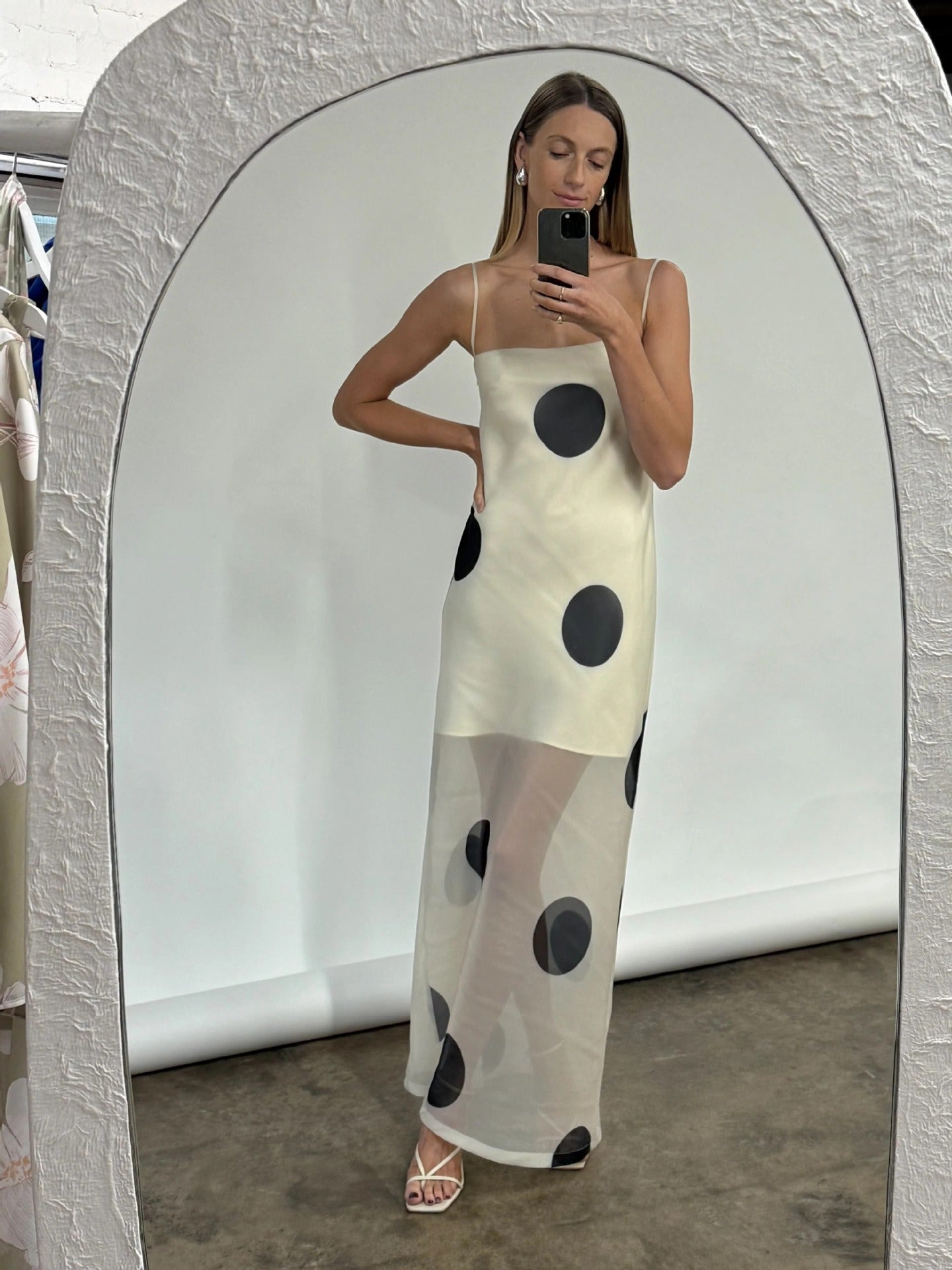 Polka Dot Strapless Dress