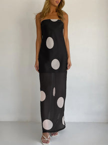 Polka Dot Strapless Dress