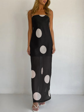 Polka Dot Strapless Dress
