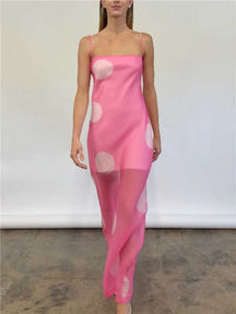 Polka Dot Strapless Dress