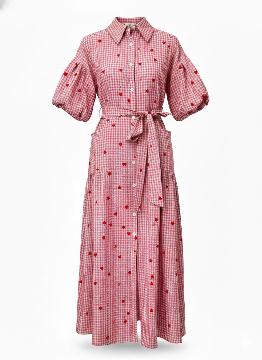 Plaid Casual Shirt Dress