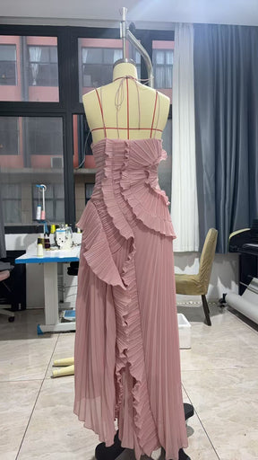 Ruffled Halter Neck Dress