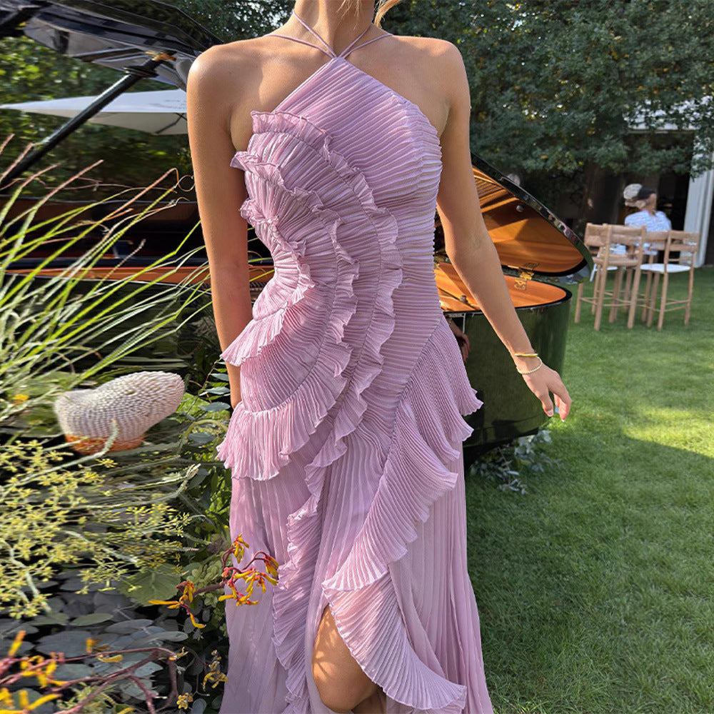 Ruffled Halter Neck Dress