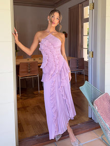 Ruffled Halter Neck Dress