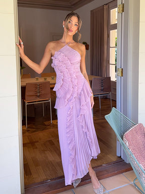 Ruffled Halter Neck Dress