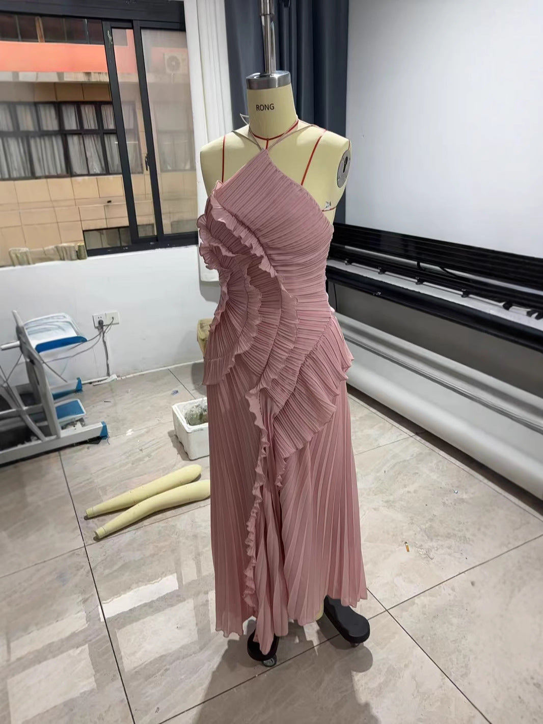 Ruffled Halter Neck Dress