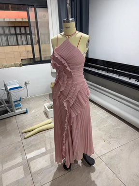 Ruffled Halter Neck Dress