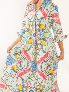 Mint Chinois Shirt Dress