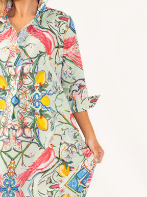 Mint Chinois Shirt Dress