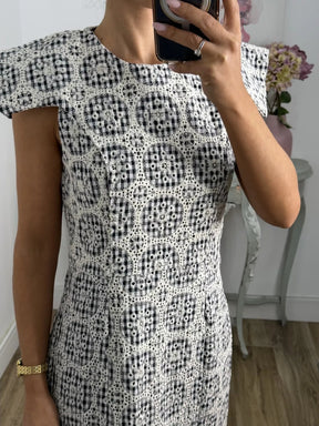 Embroidered Crew Neck Dress