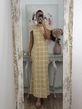 Embroidered Crew Neck Dress