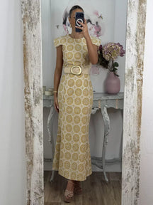 Embroidered Crew Neck Dress