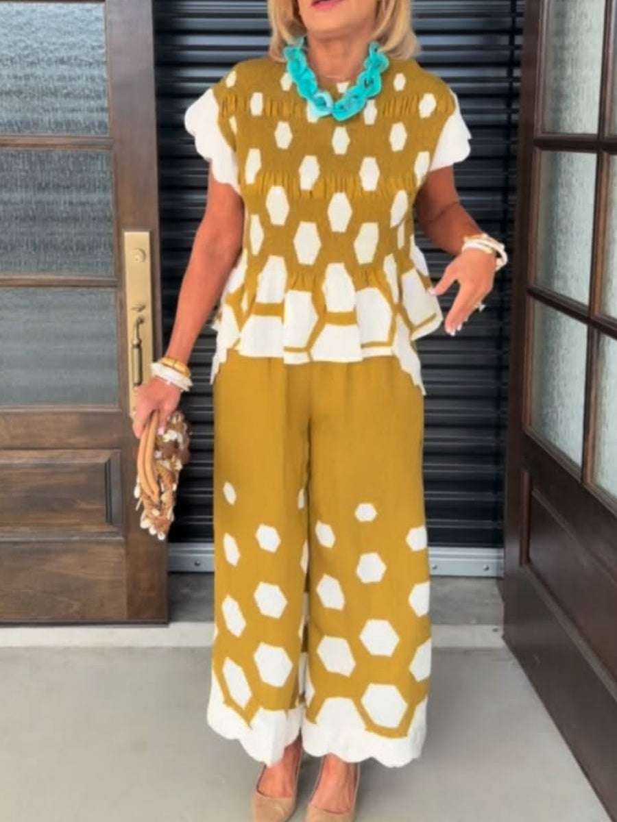 Yellow Short Sleeve Top Set