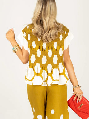 Yellow Short Sleeve Top Set