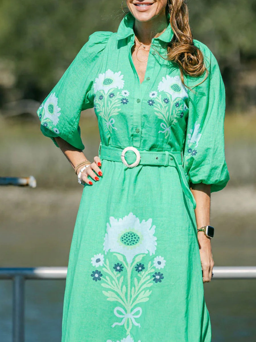 Balloon Sleeves Dress