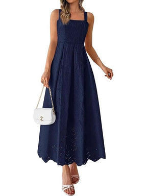 Hollow-out Square Neck Slip Dress