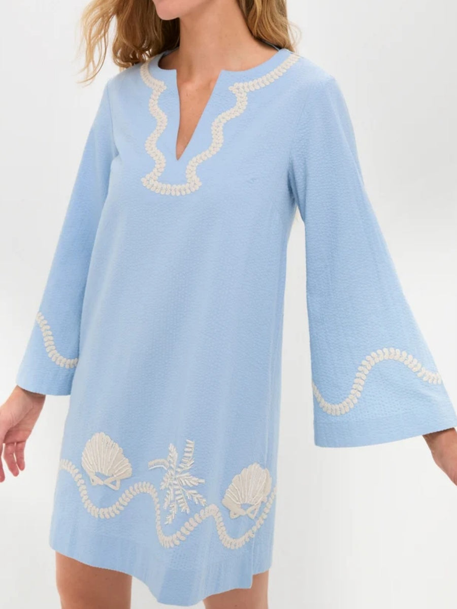 Blue Embroidered Dress