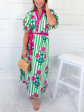 Green Floral Mix Maxi Dress