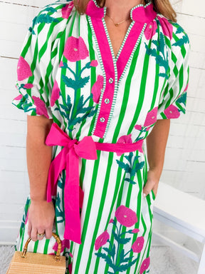 Green Floral Mix Maxi Dress