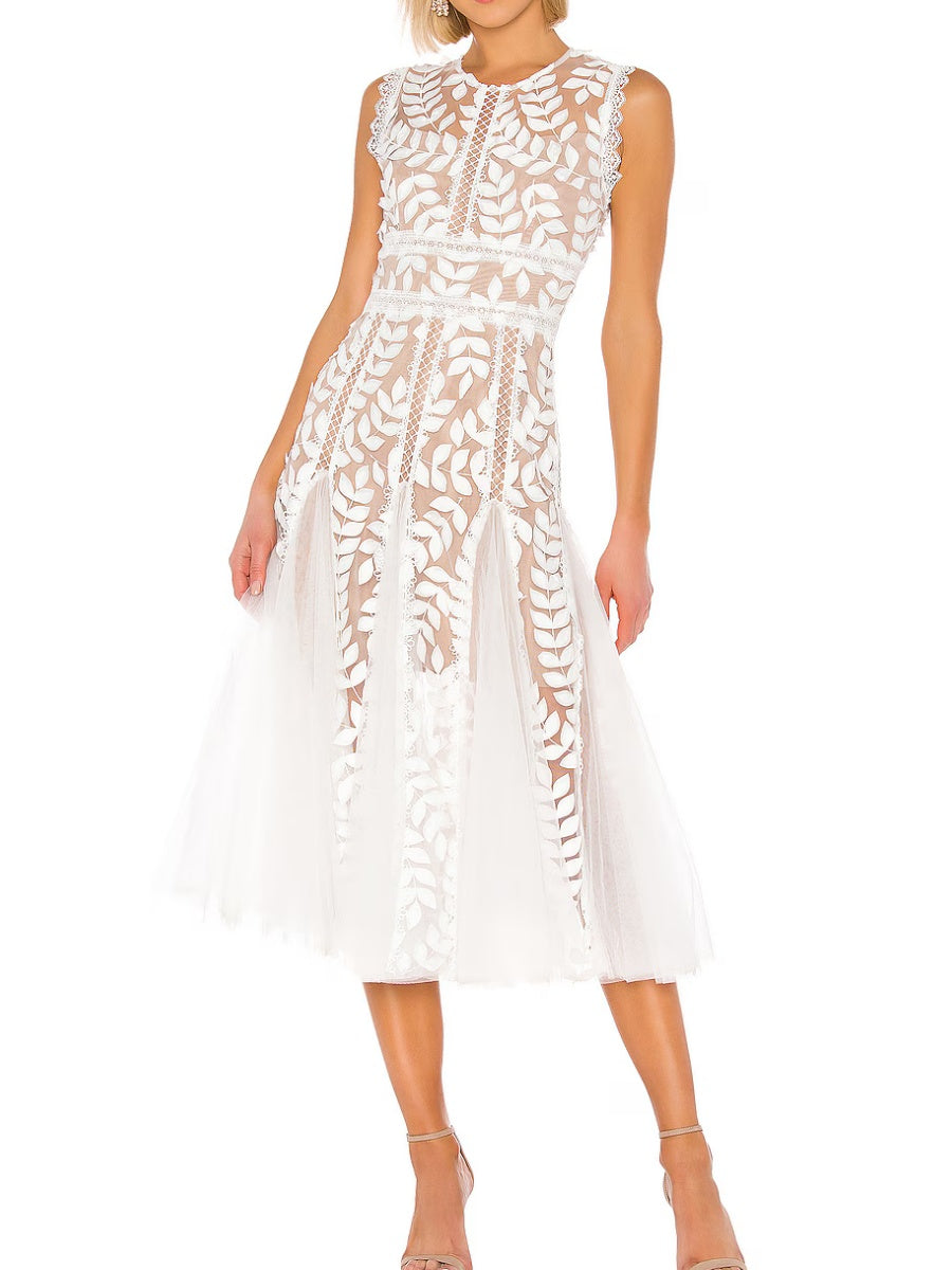 Mesh Lace Trim Dress